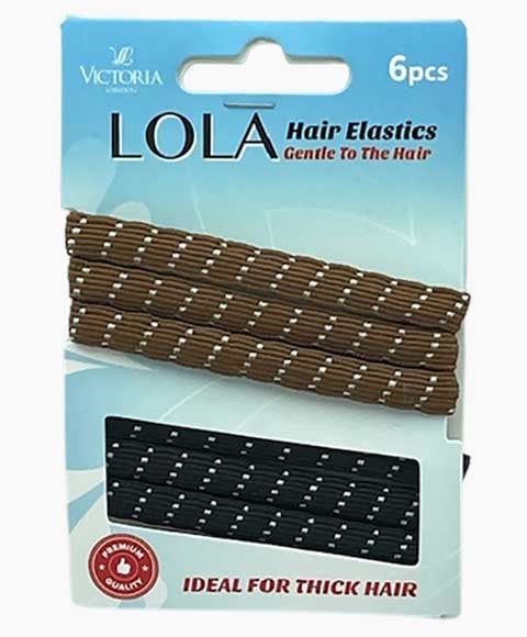 LOLA HAIR ELASTICS 12A1 6 x 12 Pcs Color Brown and Black Kids Hair Accessories Asetena Pa