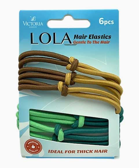 LOLA HAIR ELASTICS 28A2 6 x 12 Pcs Color Brown And Green Kids Hair Accessories Asetena Pa