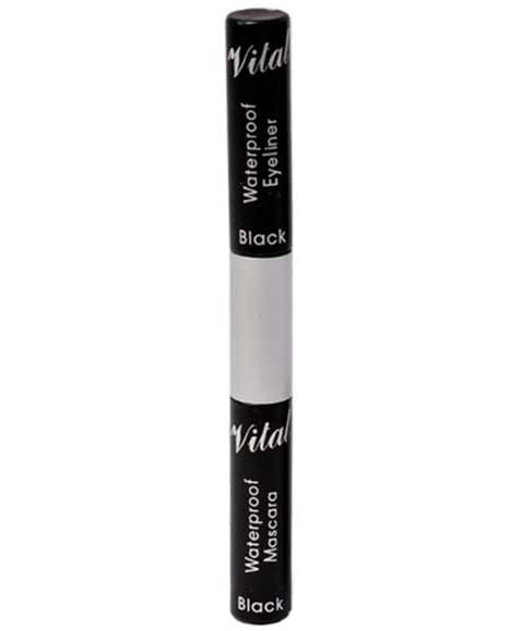 DUO 2 IN 1 WATERPROOF MASCARA AND EYELINER BLACK Eye Makeup Asetena Pa