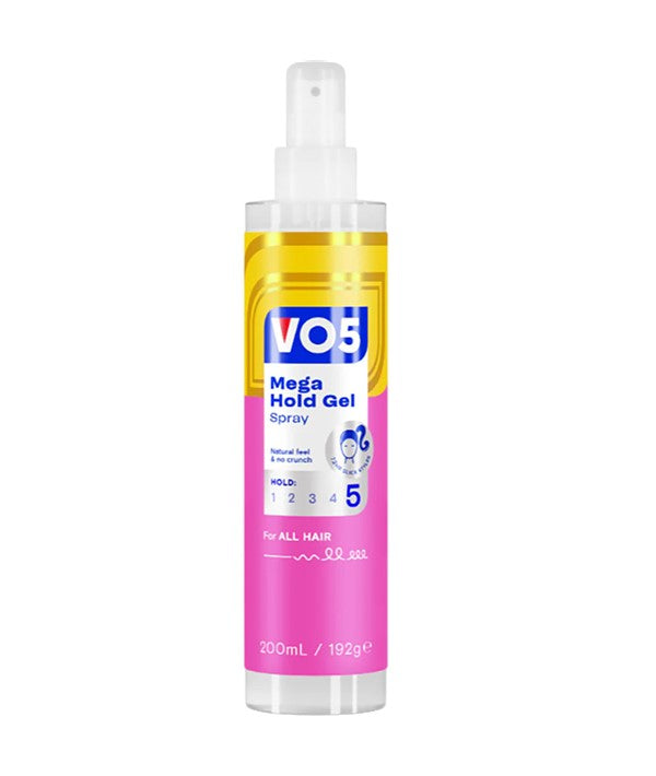 MEGA HOLD 5 GEL SPRAY 200 ml Hair Styling Asetena Pa