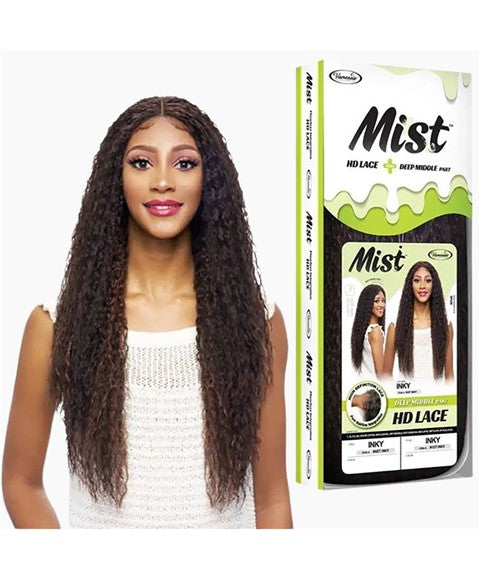 MIST SYNTHETIC INKY DEEP MIDDLE PART HD LACE WIG Color OMT/LATTE Synthetic Hair Wigs Asetena Pa