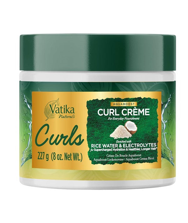 VATIKA NATURALS CURLS AQUABOOST CURL CREME WITH RICE WATER AND ELECTROLYTES 227 g Hair Moisturizers Asetena Pa