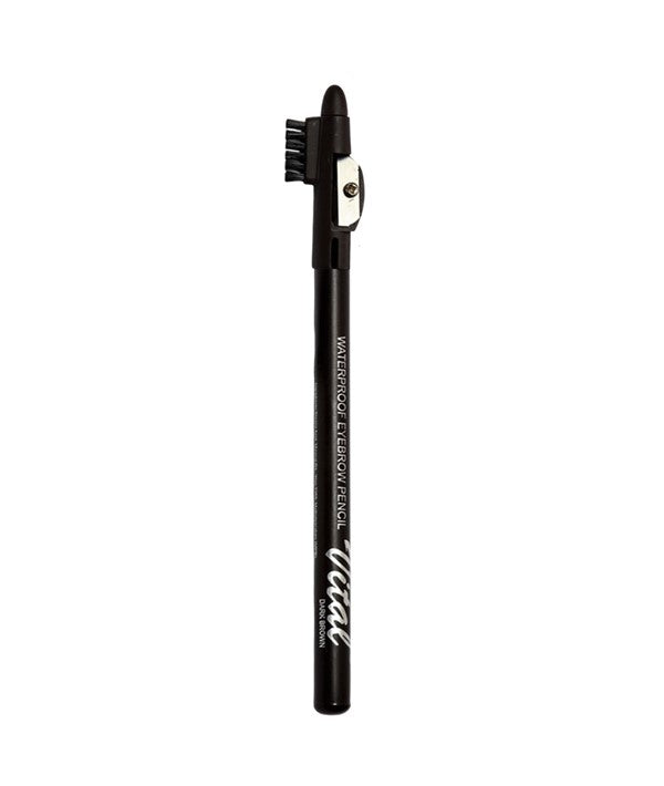 VITAL WATERPROOF EYEBROW PENCIL WITH SHARPENER 1.2g Color Black Eye Makeup Asetena Pa