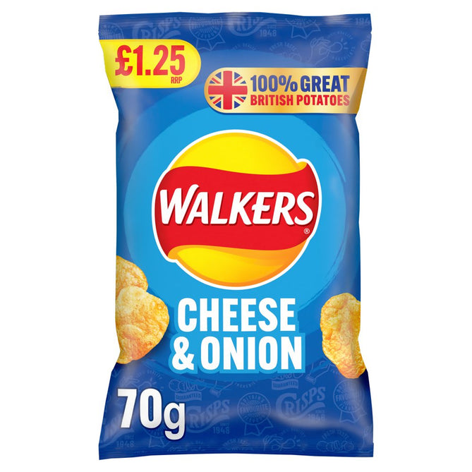Walkers Cheese+onion Crisps 18x70g