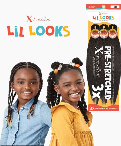 X PRESSION SYN LIL LOOKS 3X PRE STRETCHED BRAID 32 inch Color 2 Hair for Braid Extensions Asetena Pa