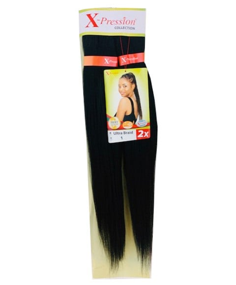 X PRESSION SYN 2X PRE STRETCHED ULTRA BRAID 46 Color OM/Plum Blossom Hair for Braid Extensions Asetena Pa