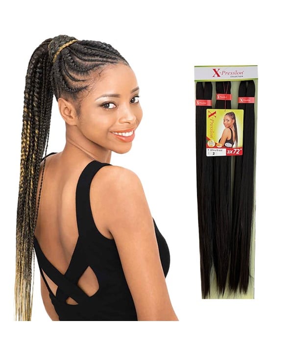 X PRESSION 3X SYNTHETIC PRE STRETCHED ULTRA BRAID 72 inch Color 27 Hair for Braid Extensions Asetena Pa