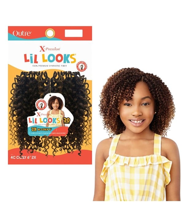 X PRESSION SYN LIL LOOKS 2X 4C COILY 6 Inches Color 4 Hair for Braid Extensions Asetena Pa