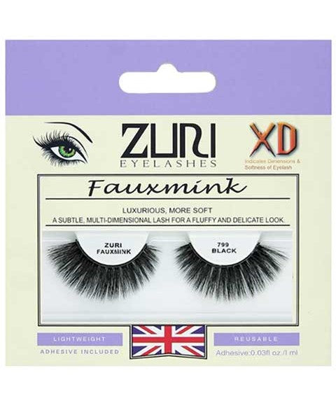 ZURI FAUXMINK EYELASHES 799 BLACK Eye Makeup Asetena Pa