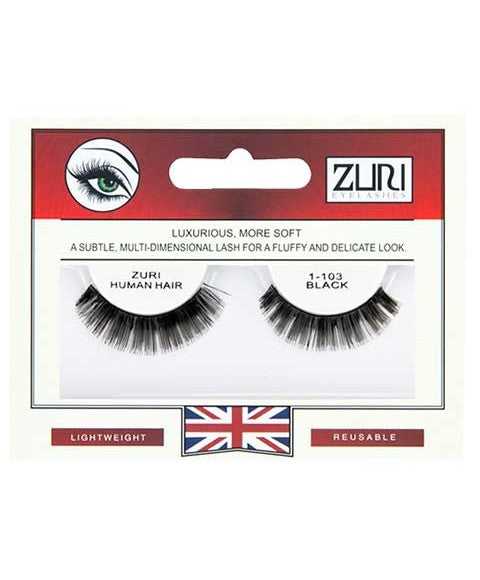 ZURI HUMAN HAIR EYELASHES 1 103 BLACK Eye Makeup Asetena Pa