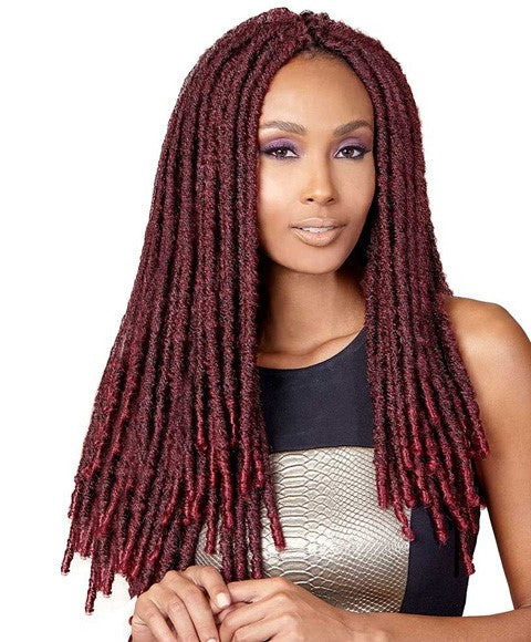 BOBBI BOSS SYN BOMBA FAUX LOCS SOUL 18 Color T1B/Purple Hair for Braid Extensions Asetena Pa