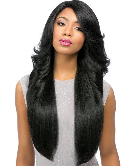 EMPRESS SYN PERM WEDGE CUSTOM LACE FRONT EDGE WIG Color 1 Lace Wigs Asetena Pa
