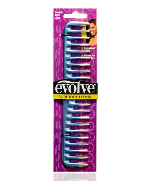 EVOLVE WIDE TOOTH COMB 4553 Color Metallic Blue Hair Brushes and Combs Asetena Pa