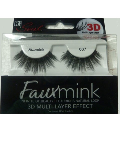 RESPONSE SOUL FAUX MINK 3D EFFECT EYELASH 007 Color Black Eye Makeup Asetena Pa