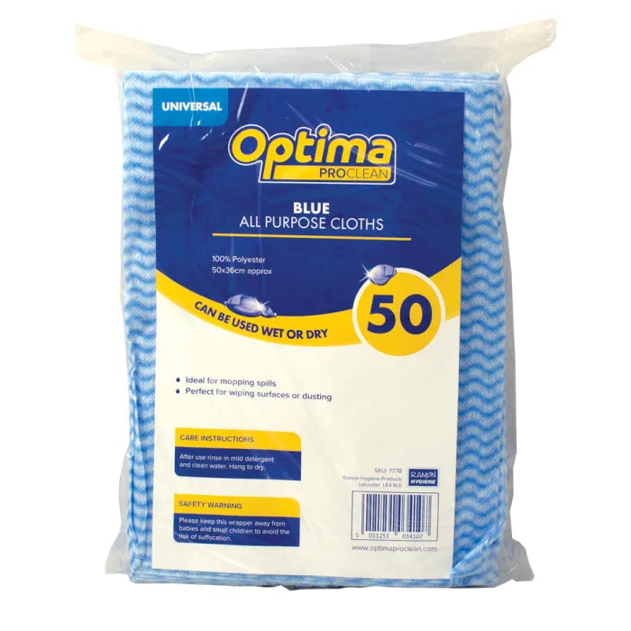 Optima 50 Multi Purpose Cloths Blue - 1x1