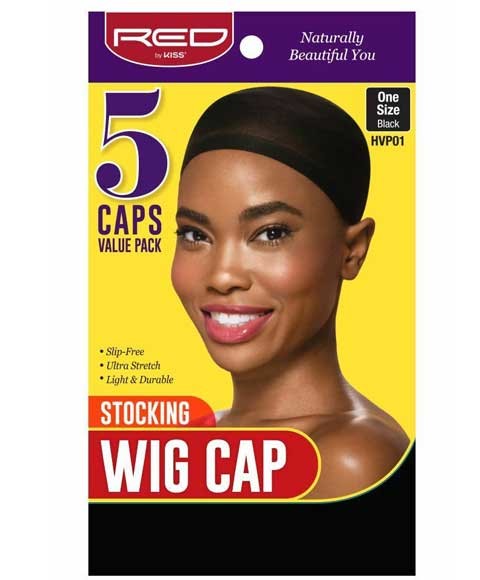 STOCKING WIG CAP 5 CAPS VALUE PACK BLACK HVP01 One Size Extensions Accessories Asetena Pa