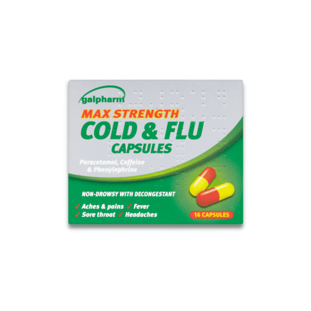 GALPHARM MAX COLD & FLU CAPSULES 8 x 16S,
