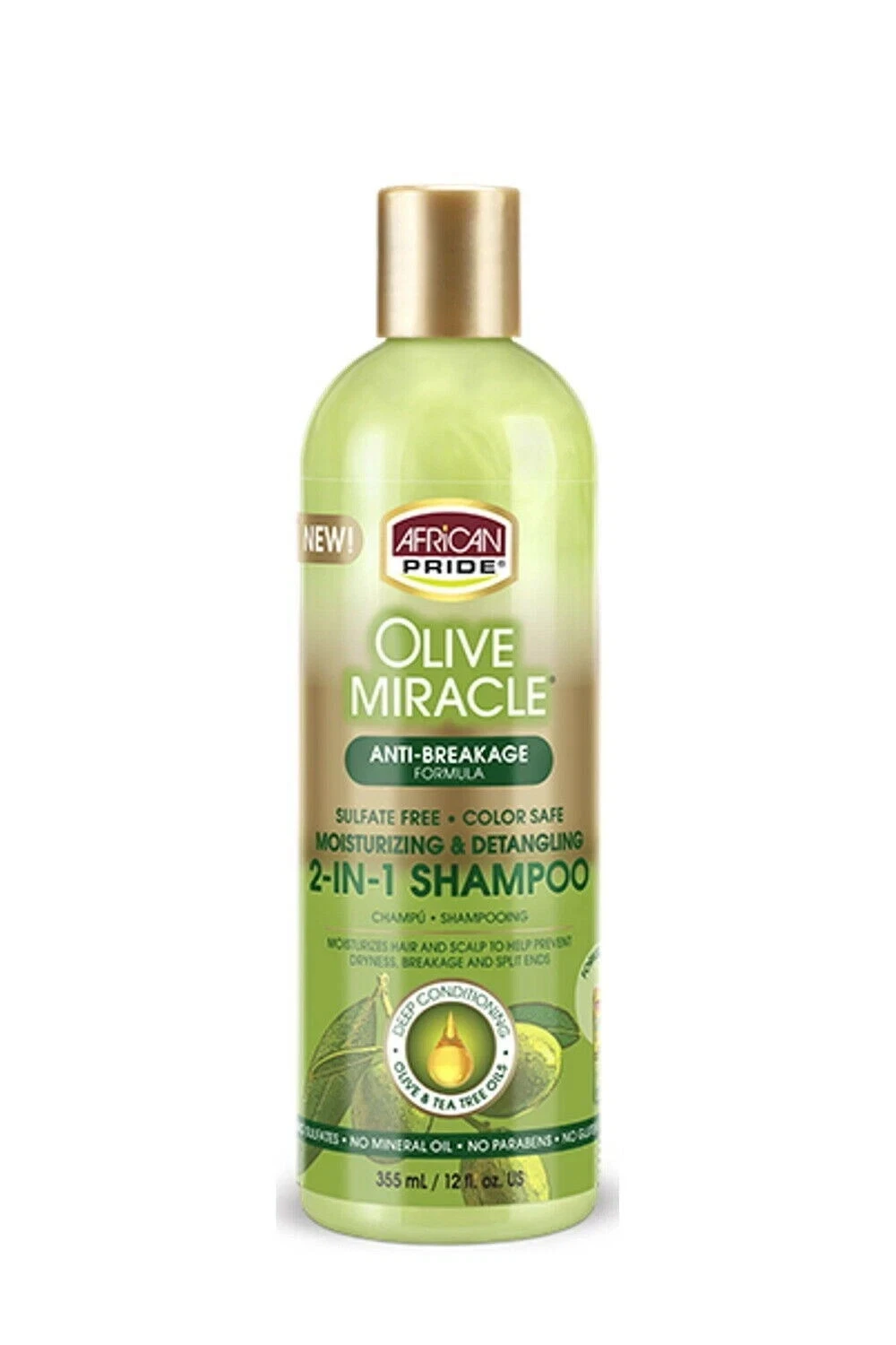 African Pride Olive Miracle Anti-Breakage Moisturizing & Detangling 2-in-1 Shampoo 12oz