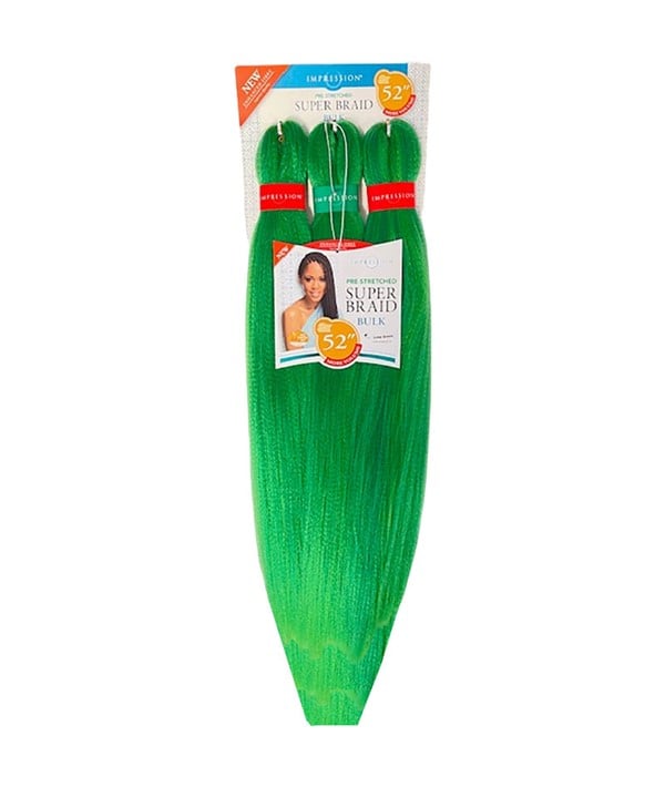 IMPRESSION PASTEL PRE SRETCHED SUPER BRAID BULK 52 inch Color Yellow/Space Blue Hair for Braid Extensions Asetena Pa