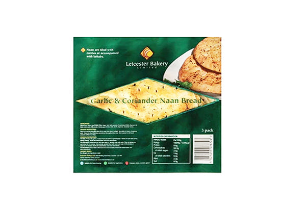 Leicester Bakery Garlic & Coriander Pear Naan 1x3's