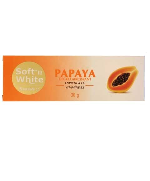 SWISS SOFT N WHITE PAPAYA LIGHTENING GEL 30 g Even Skin Tone Asetena Pa