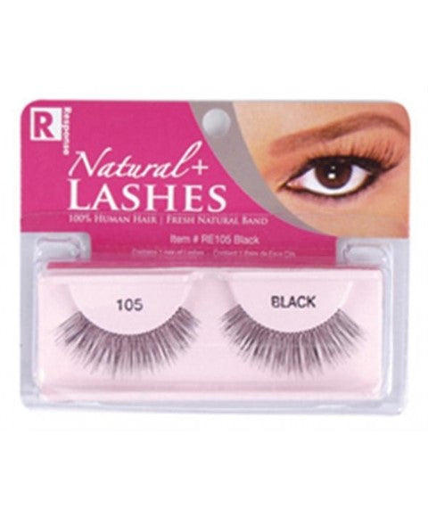 RESPONSE NATURAL PLUS LASHES 105 Color Black Eye Makeup Asetena Pa