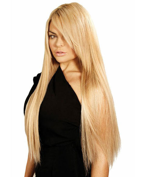 HAIR COUTURE REMY SILKY STRAIGHT 6PCS CLIP INS 18S Color P16/613 Tape In and Clip On Hair Extensions Asetena Pa