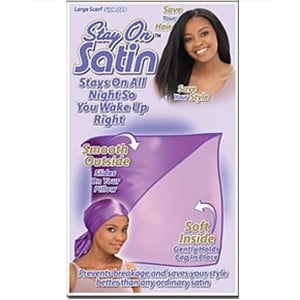 STAY ON SATIN LARGE SCARF Fits all Color 779-B Durags and Caps Asetena Pa
