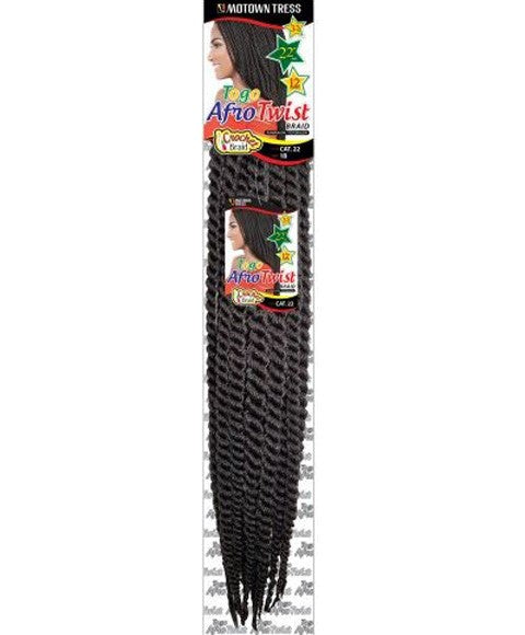 MOTOWN TRESS SYN CAT 22 TOGO AFRO TWIST BRAID 22 Color 2 Hair for Braid Extensions Asetena Pa
