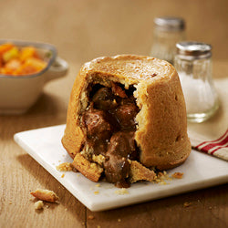 Wrights Steak and ale suet pudding 8 x 390g Ready Meals Asetena Pa