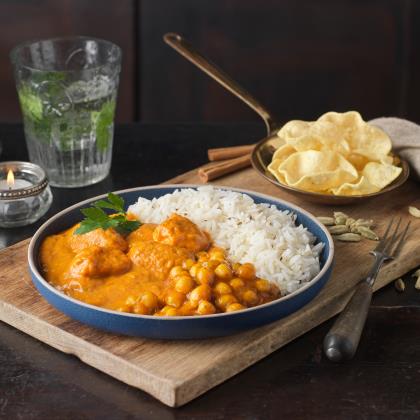 Simply Worldfoods Chicken Tikka Masala with Channa Dhal & Rice 12 x 380g Ready Meals Asetena Pa