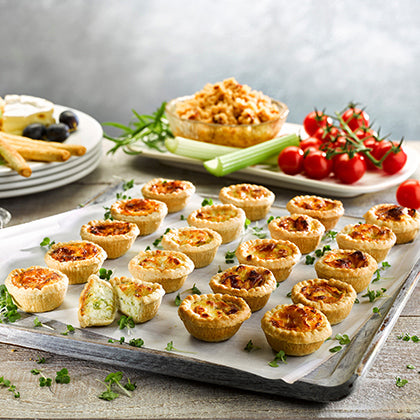 Baked Mini Quiche Party Selection 96 x 20g Ready Meals Asetena Pa