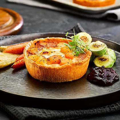 Gluten Free Squash Brie Beetroot & Truffle Infused Oil Tart 18 x 220g Ready Meals Asetena Pa