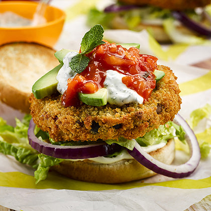 Everyday Favourites Spicy Bean Burger 48 x 113g Ready Meals Asetena Pa