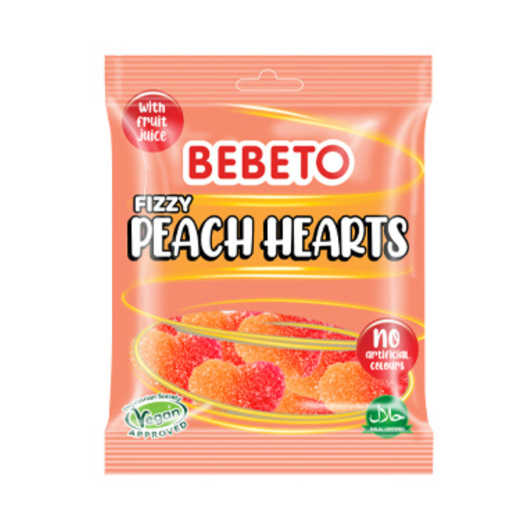 Bebeto Fizzy Peach Hearts 10x150g(4)