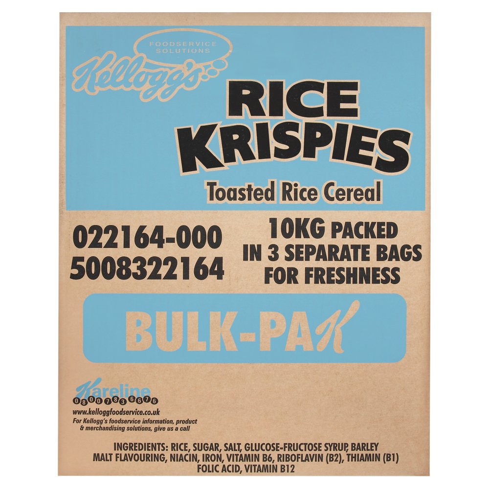 MASKellogg's Bulk-Pak Rice Krispies Toasted Rice Cereal 10kg-Food