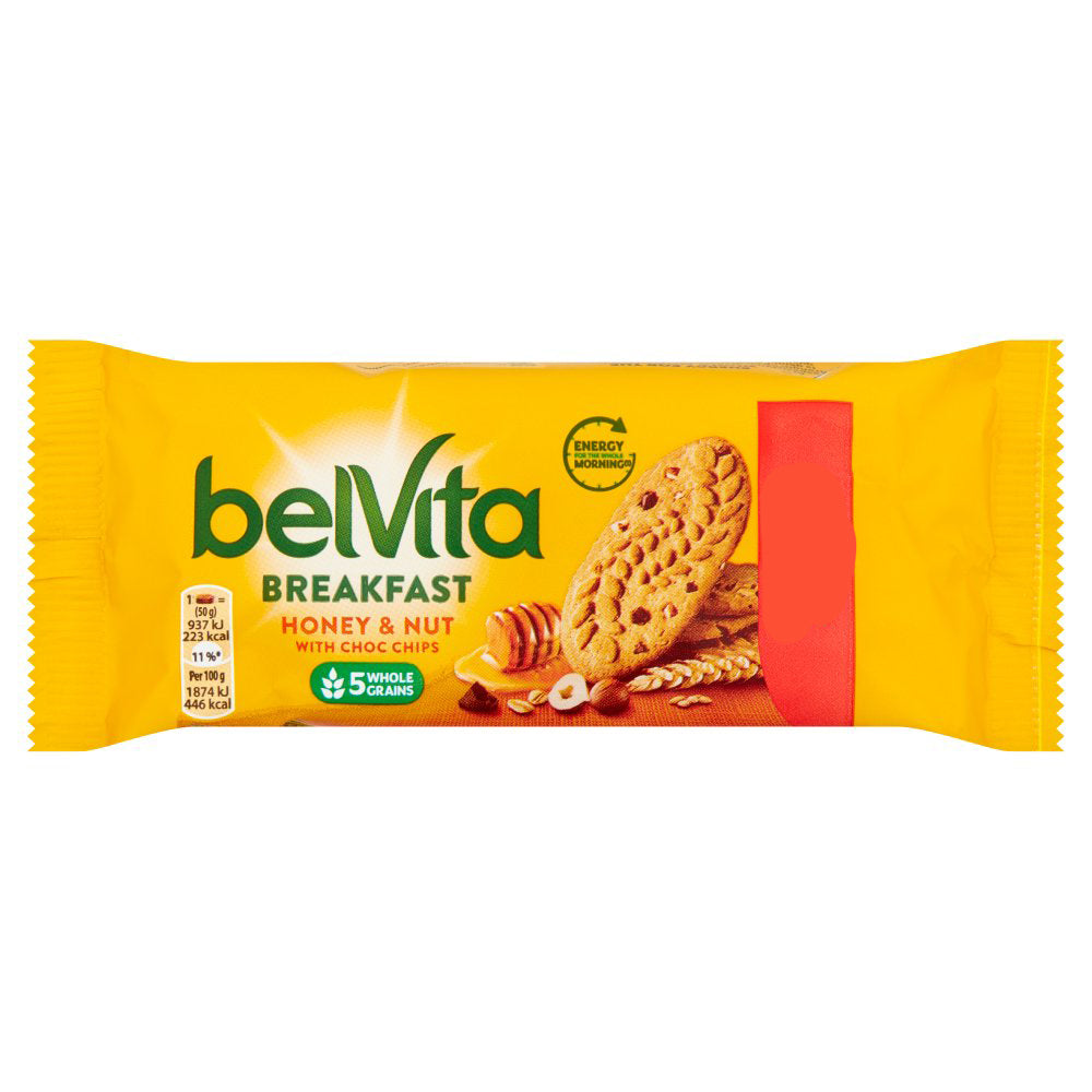 MASBelVita Breakfast Biscuits Honey and Nuts with Choc Chips 50g-Food