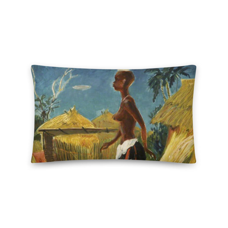 African Pillow Cover Home Decor Rectangular Tribal Artwork Dark Fantasy african woman painting Nature Paint Two Sides Printed Washable Pillowcase