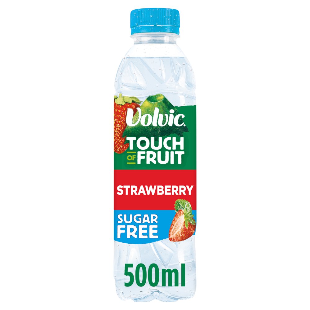 Volvic Touch of Fruit Sugar Free Strawberry Natural Flavoured Water 500ml-Food