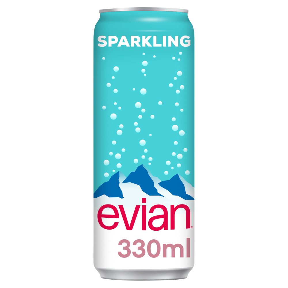 evian Sparkling Natural Mineral Water Can 330ml-Food
