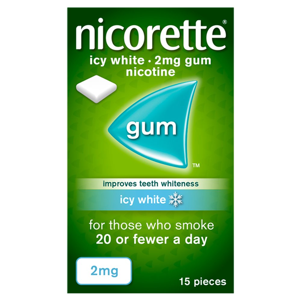 MASNicorette Icy White 2mg Gum Nicotine 15 Pieces-Food