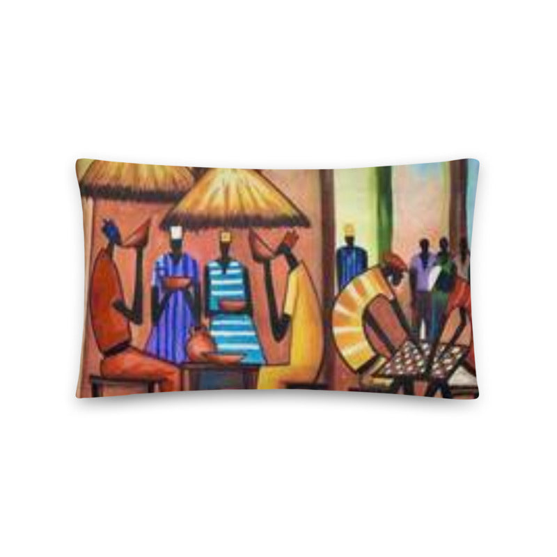 African Pillow Protector Cover Home Decor Rectangular Artwork African tribal black men Drinking Togather Two Sides Printed Machine Washable Pillowcase