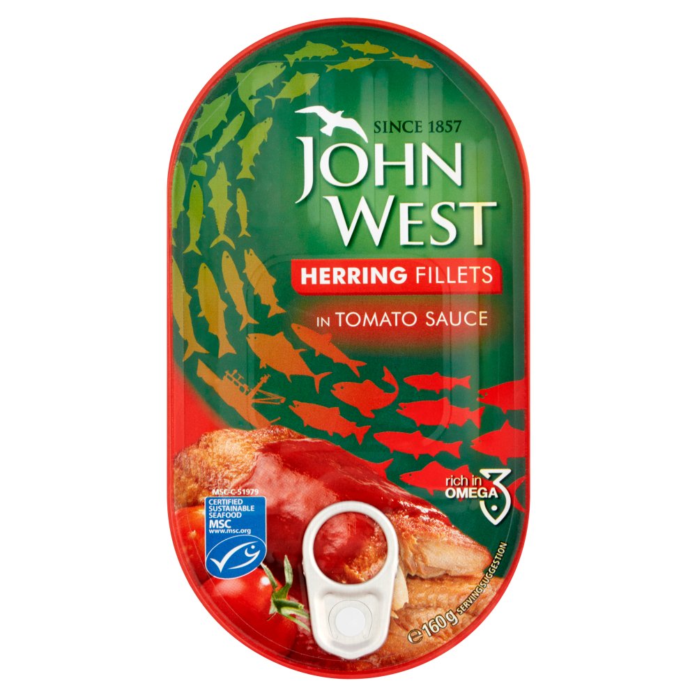MASJohn West Herring Fillets in Tomato Sauce 160g-Food