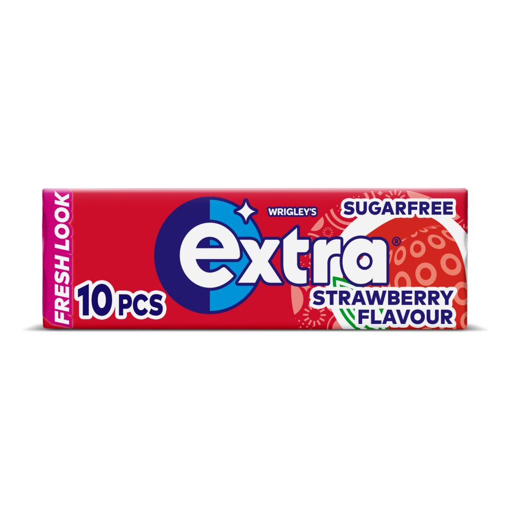 MASExtra Strawberry Flavour Chewing Gum Sugar Free 10 Pieces-Food