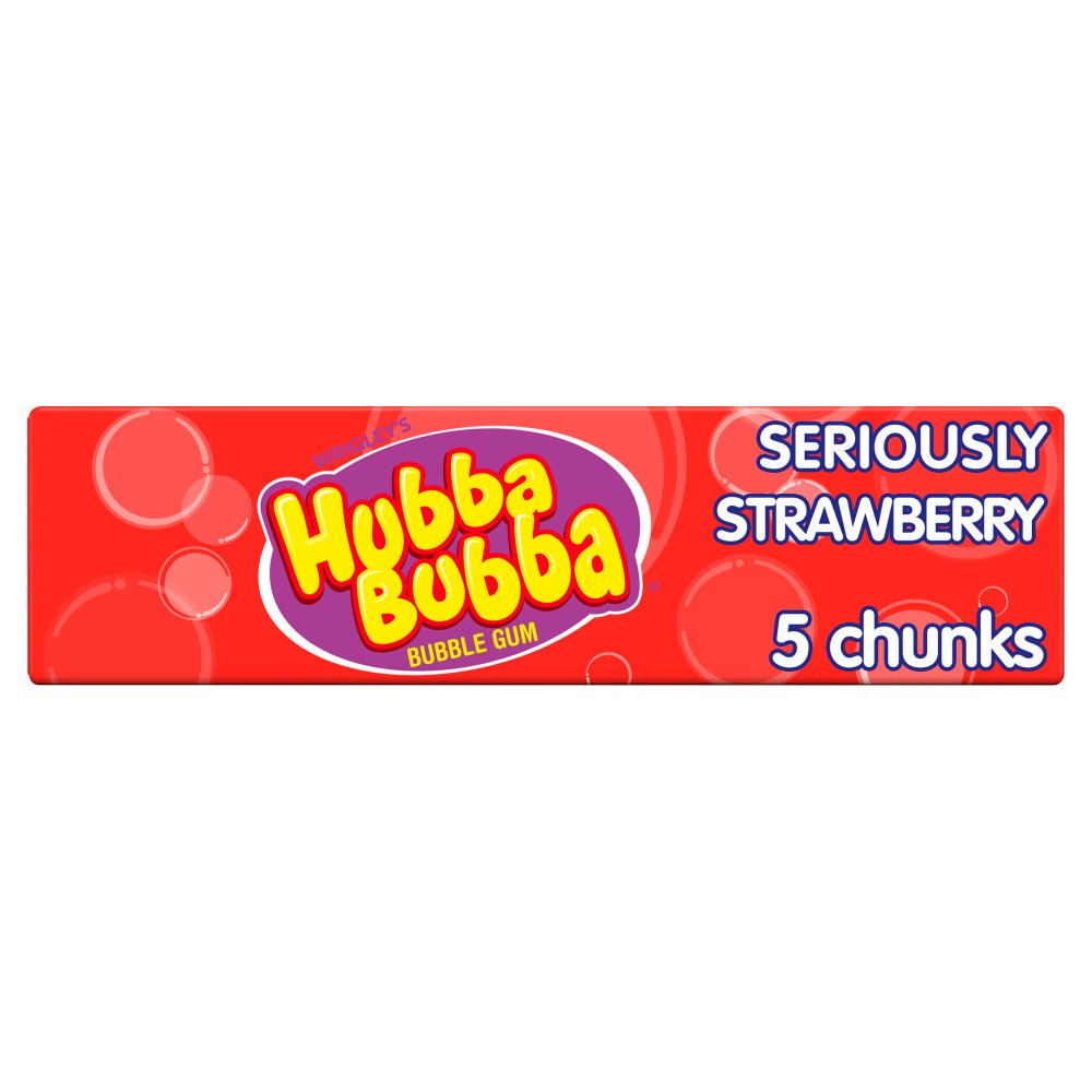 MASHubba Bubba Seriously Strawberry Bubblegum 5 Chunky Chews 7g-Food