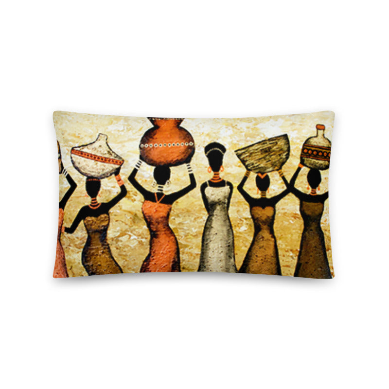 African Pillow Protector Cover Home Decor Rectangular African women holding pots over head Two Sides Printed Machine Washable Pillowcase