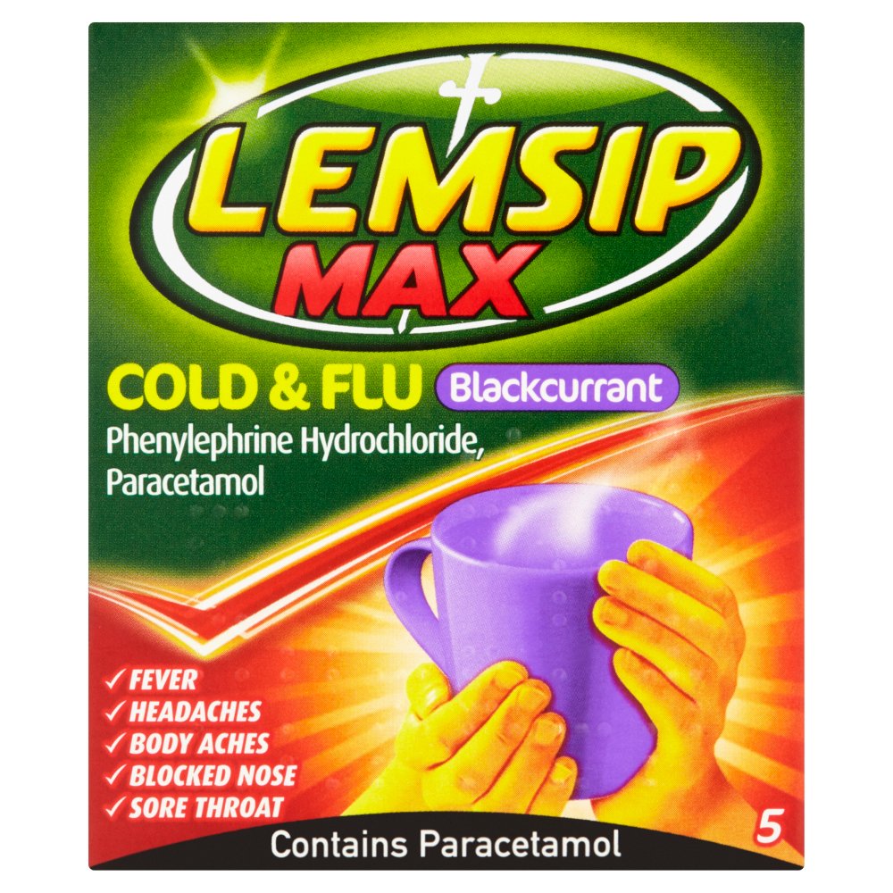 MASLemsip Max Cold & Flu Blackcurrant 5 Sachets-Food
