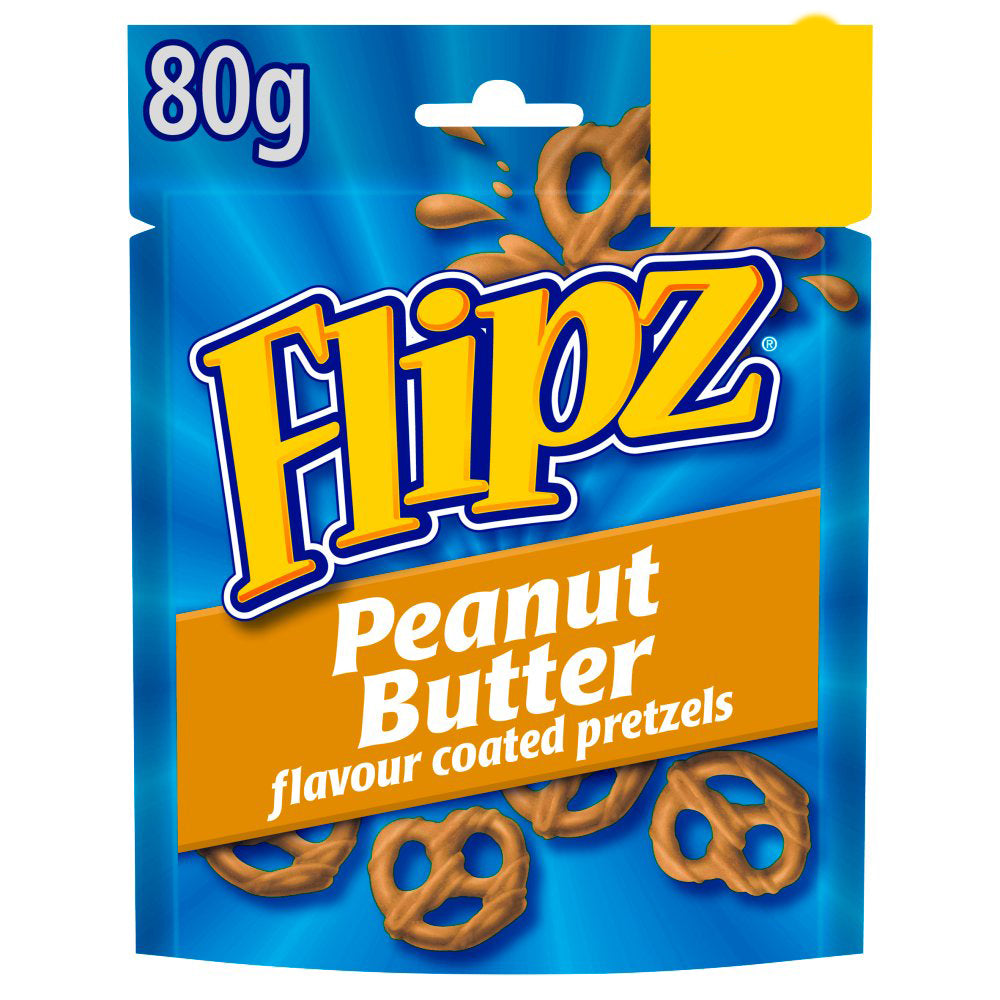 MASFlipz Pretzels Peanut Butter Flavour Snacks 80g-Food