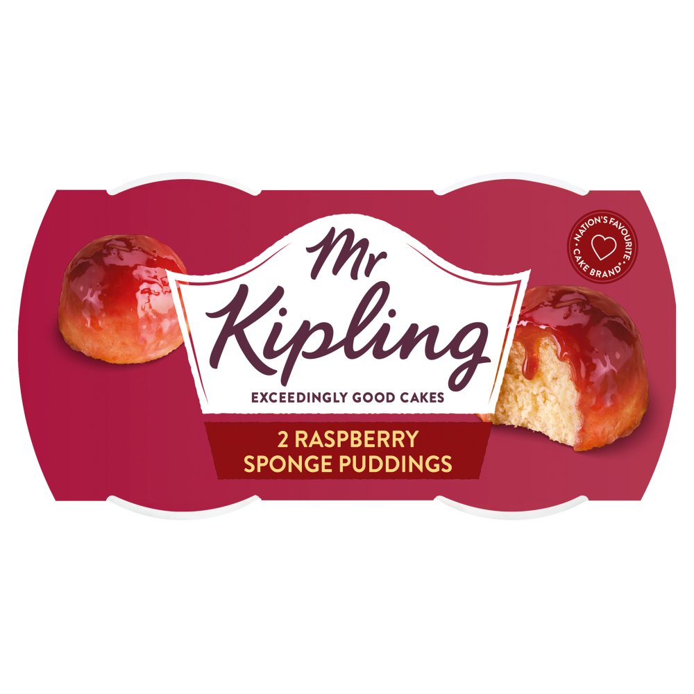 MASMr Kipling Raspberry Sponge Puddings 2 x 95g-Food