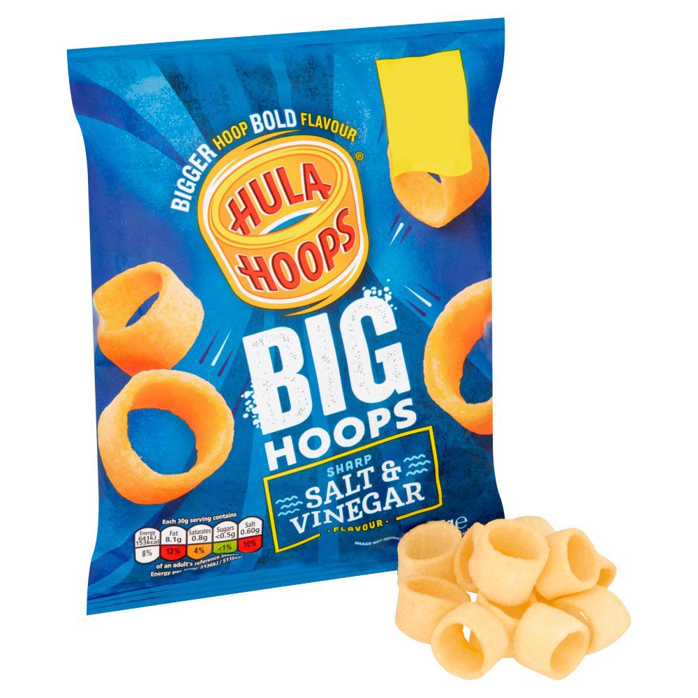MASHula Hoops Big Hoops Salt & Vinegar Crisps 70g-Food